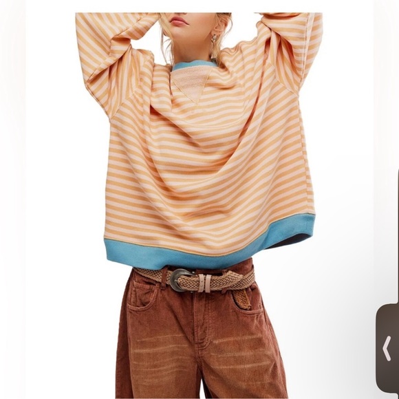 NWT- Free people size L striped sweatshirt - Picture 3 of 9
